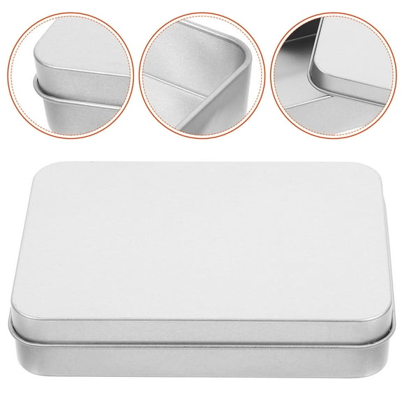 Raindrops Tin Storage Box Rectangular Tin Container Tinplate Silver 1Pack