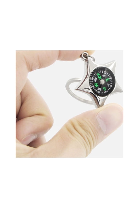 Metal Keychain Compass Pendant Metal 1Pack