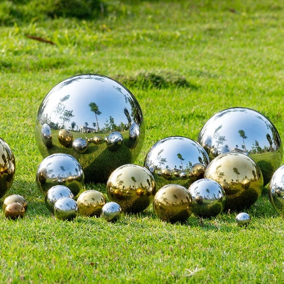 FOMIYES Golden Stainless Steel Gazing Globe Mirror Sphere for Outdoor Garden Decor and Patio Decoration