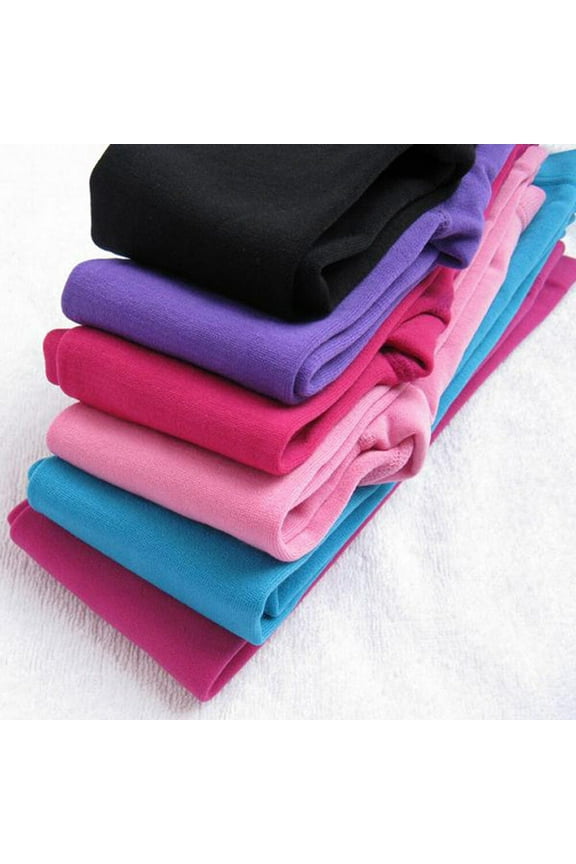 1Pack Girls Cozy Leggings Winter Wear Elastic Thick Pants Warm Coverage Purple 8-12 Years Old