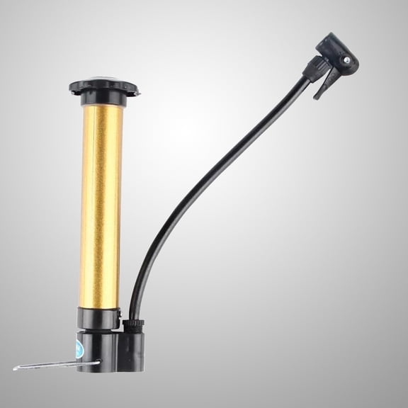 Raindrops Portable Handheld Bike Air Pump Tire Inflator, Compact 3.7x3.7x8.3 Inches, Golden Iron Finish