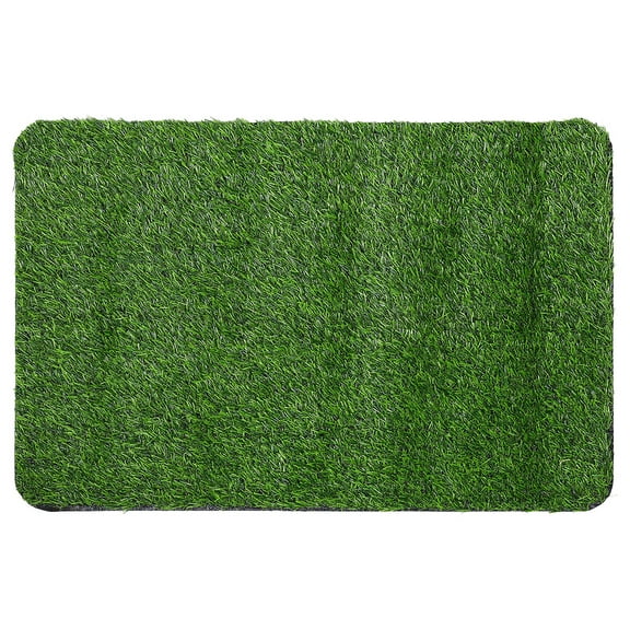 Raindrops 1Pack Green Grass Rug Outdoor with TPR Base for Front Door Use