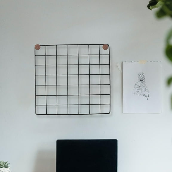 Raindrops 1Pack Grid Storage Rack 20X20X0.8In Iron For Wall Hanging Memorabilia Display