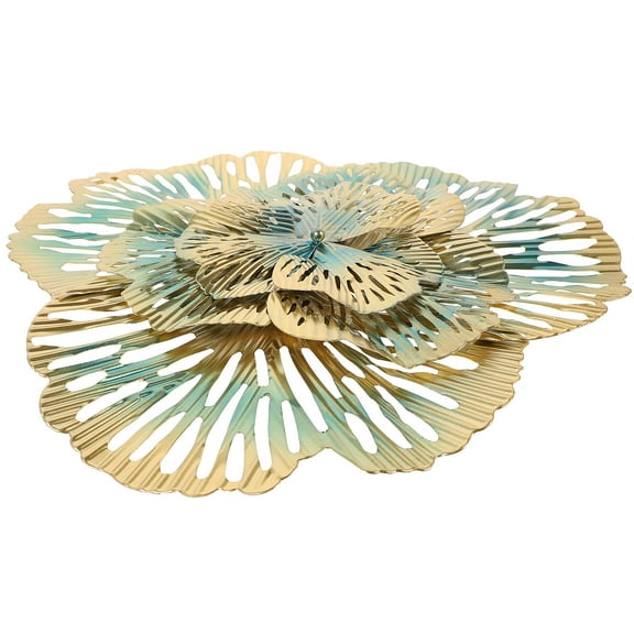 Raindrops 1Pack Hanging Wall Decoration Metal Triangle Flower A Style 36.0X33.0X2.0In Gold Multi