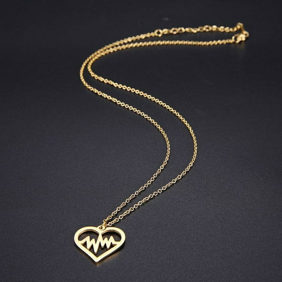 Raindrops 1Pack Heart Shaped Pendant Necklace Women Elegant Stainless Steel Accessory