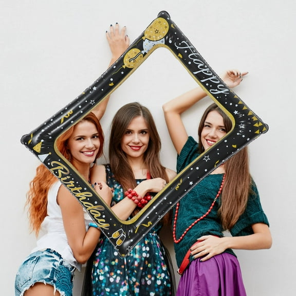 Raindrops 1Pack Inflatable Photo Booth Selfie Frame Assorted Color PVC Material for Theme Parties