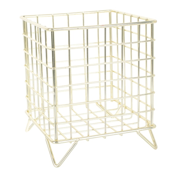 Raindrops Golden Iron Storage Basket for Sundries and Snacks, Organizer for Home and Office Use