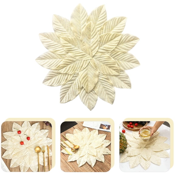 Raindrops 1Pack Kitchen Table Placemats Golden Plastic Heat Resistant 15.33x15.33x0.10in