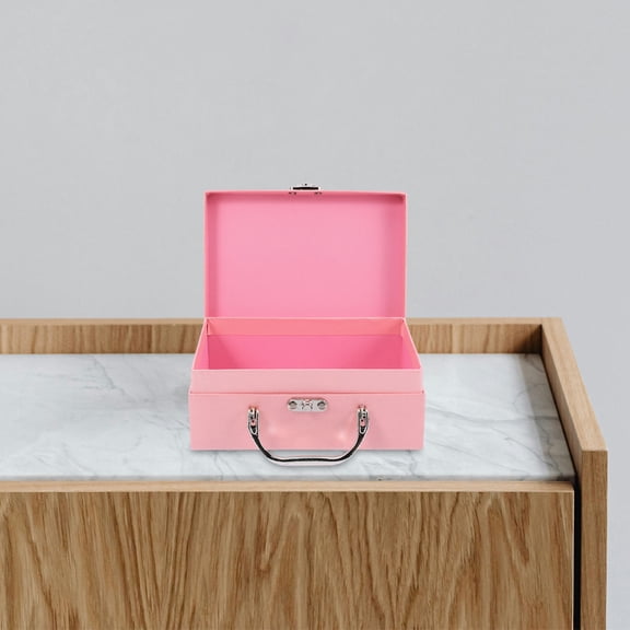 Raindrops 1Pack Paper Suitcase Pink 17.00X12.00X6.50CM For Stationery Storage Home Use Office Use Gifting