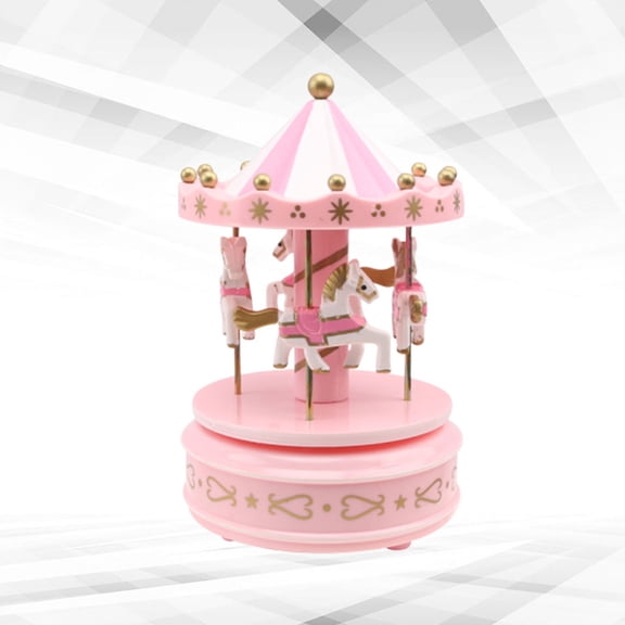 Raindrops 1Pack Pink Plastic Merry Go Round Music Box for Home Decor and Special Occasions