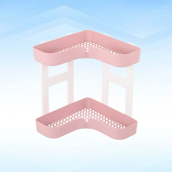 Raindrops Bathroom Countertop Organizers Storage Rack Pink 1Pcs