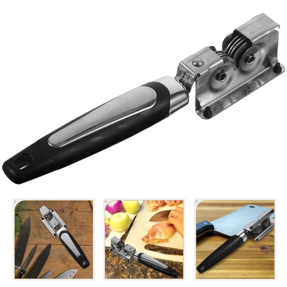 Raindrops Black Stainless Steel Scissors Sharpener for Home & Kitchen Use - Precision Honing Tool for Smooth, Accurate Cutting