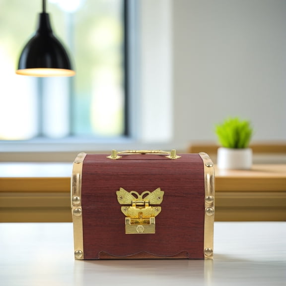 Raindrops 1Pack Rectangular Vintage Storage Box Brown Wood Material For Home Accessory