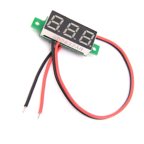 Raindrops 1Pack Red Plastic Voltmeter with Led Technology for Hobbyists Voltage Meter