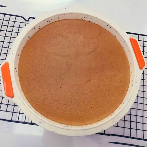 FOMIYES Beige Silicone Baking Mold with Dual Handles, Non-Stick Cake and Bread Pan for Easy and Convenient Baking