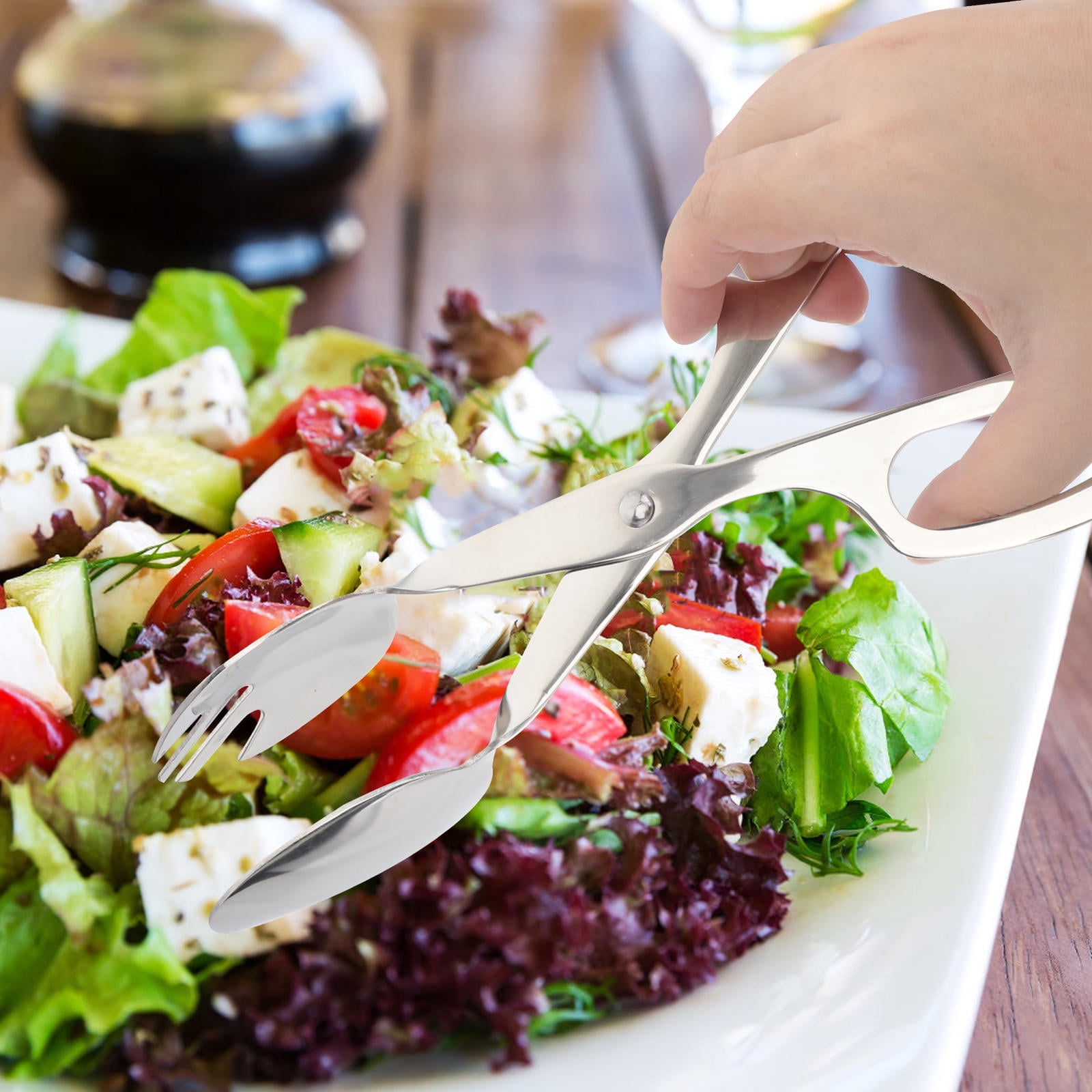 Raindrops 1Pack Salad Tong Fork And Spoon Combination With Loop Handles ...