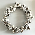 thumbnail image 1 of Raindrops 1Pack Simulation Dry Cotton Wreath 44x44x9cm White Cotton and Wood Material Environmental Friendly, 1 of 8
