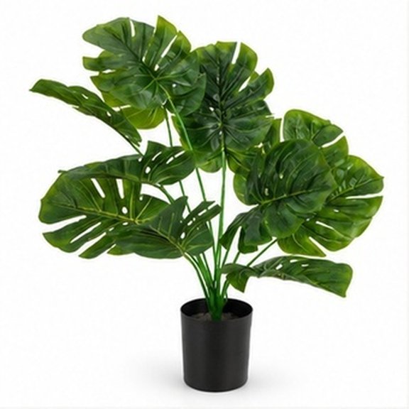 Raindrops Artificial Turtle Back Potted Plant, 1-Pack Simulation Flower for Indoor and Outdoor Garden Decor, 48x0.39in