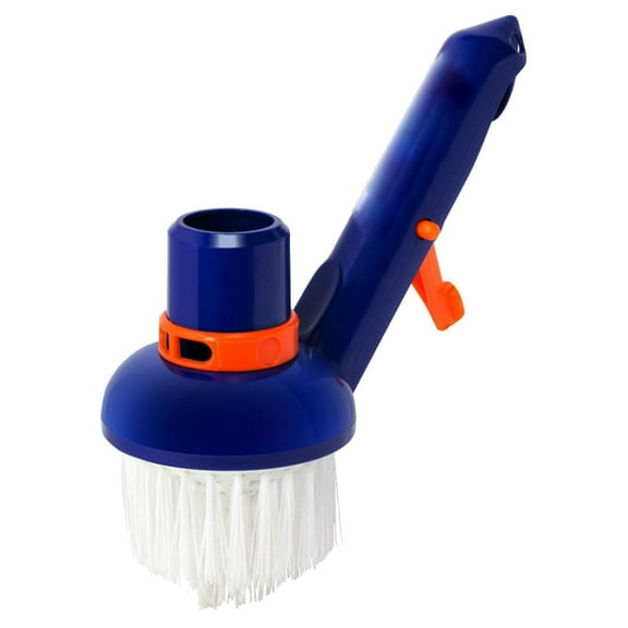 Raindrops 1Pack Small Suction Head Brush 20x11cm Blue for Swimming Pool Cleaning Nylon Plastic