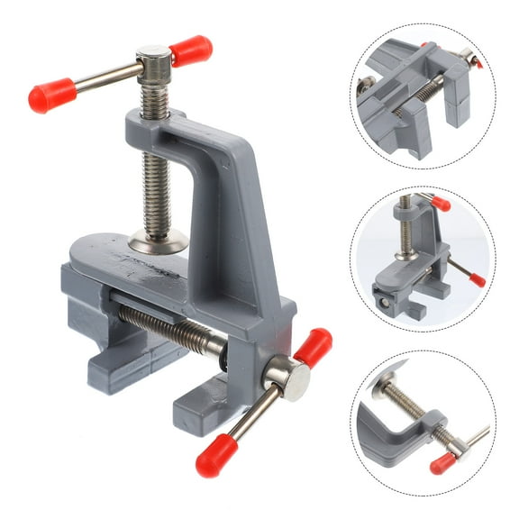 Raindrops 1Pack Small Table Clamp Vise Silver Steel for DIY Projects and Crafting Needs