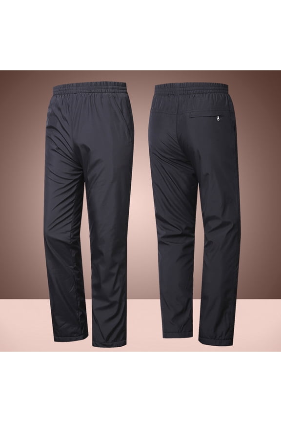 1Pack Snow Pants for Men Black Polyester Warm Windproof for Winter Use