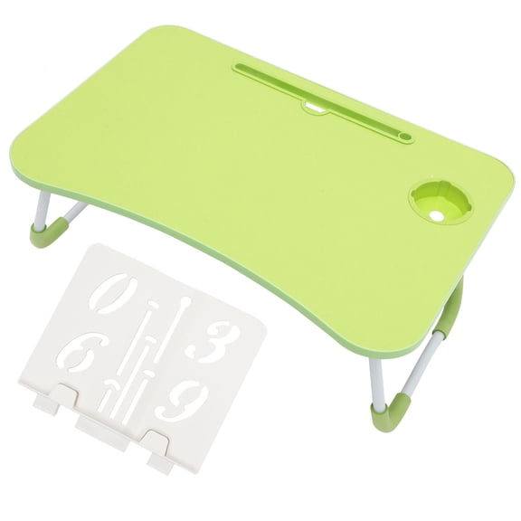 Raindrops Plastic Foldable Bed Study Desk with Phone Grooves and Folding Legs for Indoor and Outdoor