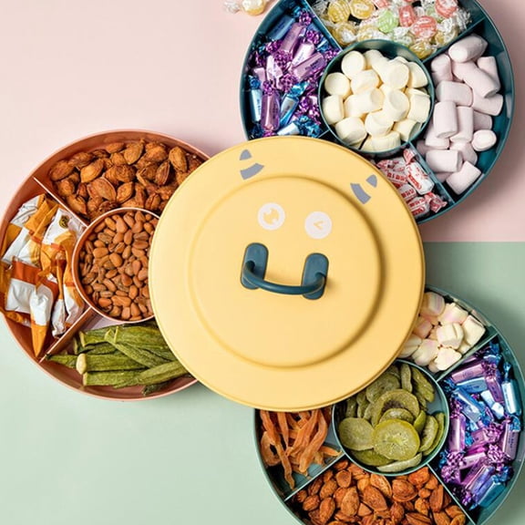 Raindrops 1Pack Storage Tray Divided Tray With Compartments For Nuts And Candies In Blue Color Living Room Use
