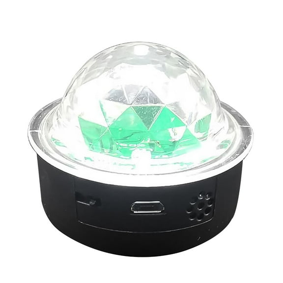 Raindrops 1Pc Sound Control Stage Lamp Portable LED Rgb Crystal Ball Atmosphere Light Black