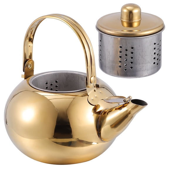 Raindrops Golden Stainless Steel Stovetop Tea Kettle Set, Stylish and for Home and Kitchen Use