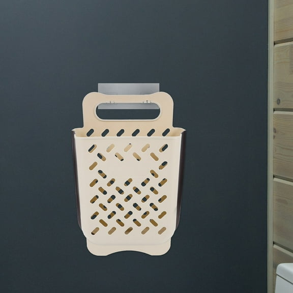 Raindrops 1Pack Wall-Mounted Foldable Laundry Hamper Abs Pvc Silicone Storage Hanging Bathroom Bedroom White Gray
