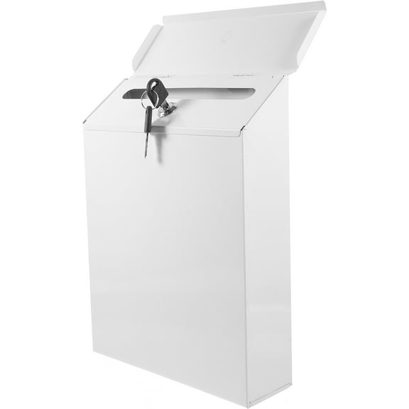 Raindrops White Iron Wall Mount Mailbox for Home, Garden, Outdoor Use Storage