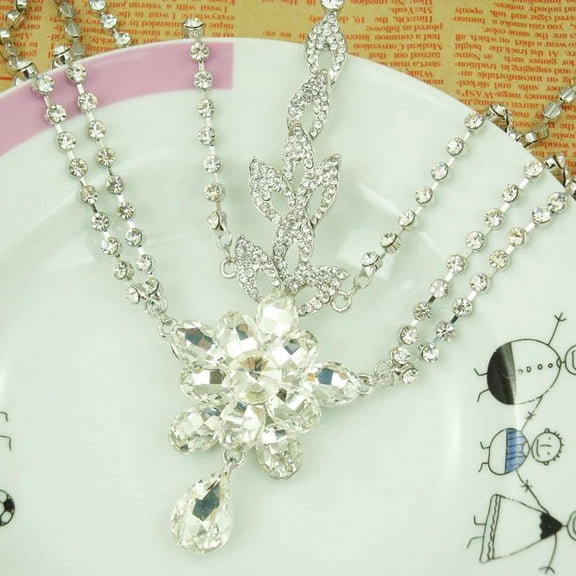 Raindrops Bride Forehead Chain White Alloy for Wedding and Party Decorations