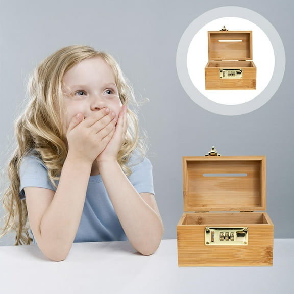 Raindrops Money Saving Box Lock Khaki 1Pcs