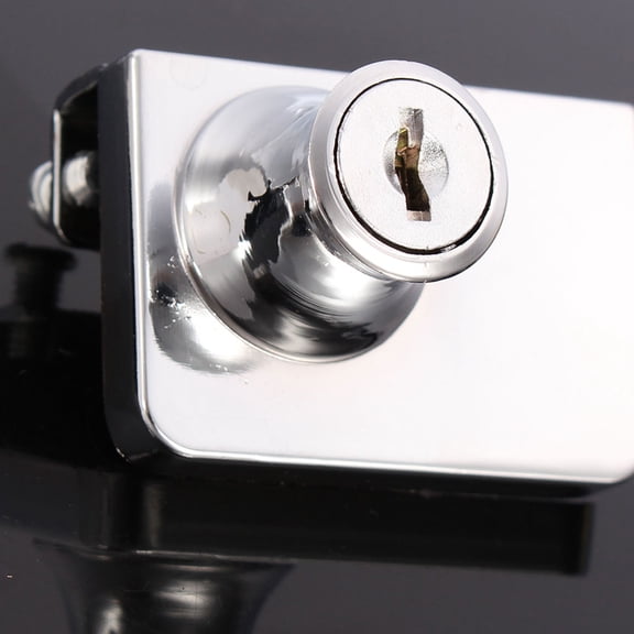 Raindrops 1Pack Zinc Alloy Silver Glass Door Lock with Key Security No Drilling Easy Installation 5.00X3.50X1.90CM