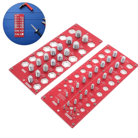 Raindrops 1 Pair Red Thread Checker Gauge with 38 Holes for Precision Bolt Nut Screw Measurement