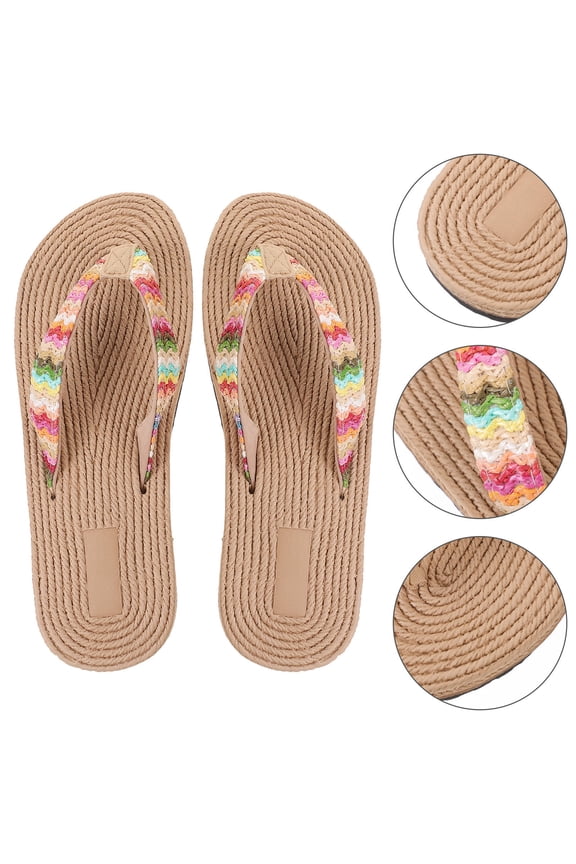 1Pair Casual Flip-Flops with Lightweight Durable Material for Summer Beachwear
