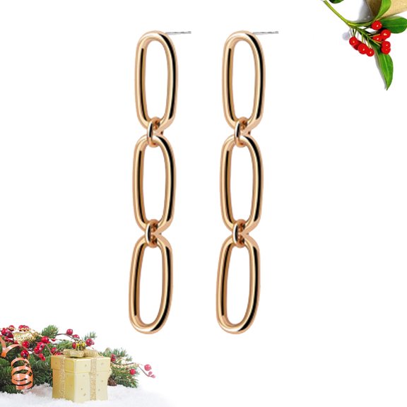 Raindrops 1Pair Golden Ear Dangle Earrings Unique Creative Design for Everyday and Party