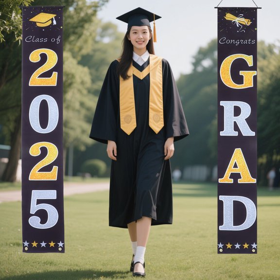 Raindrops 1Pair Graduation Season Hanging Banner Multi Use Outdoor Decor