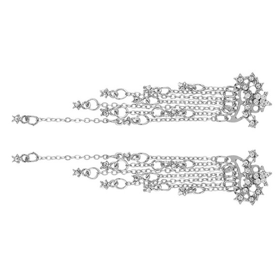 Raindrops 1Pair Plated Tassel Earrings Creative Iron Ear Pendants Suitable for Weddings and Travel