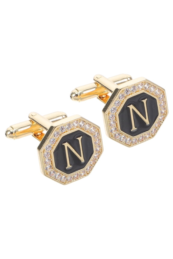 1Pair Mens Rhinestone Cuff Links Elegant Suit Shirt Accessories for Formal Events and Business