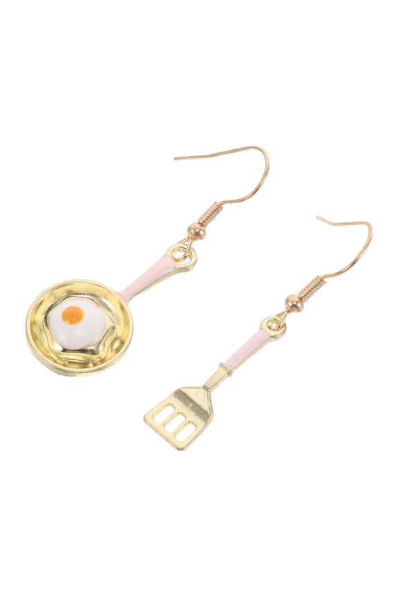 Funny Kawaii Food Earrings in Golden Alloy for Cooking Enthusiasts