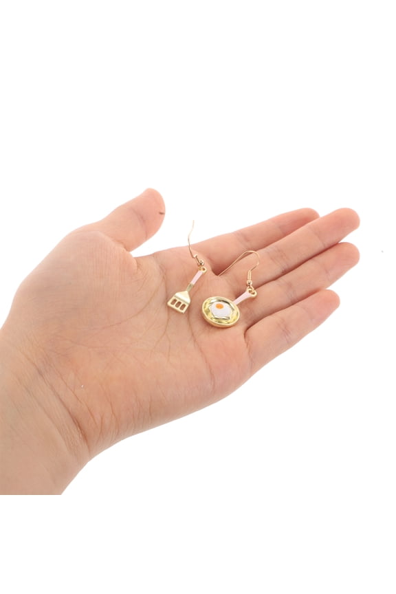 Funny Kawaii Food Earrings in Golden Alloy for Cooking Enthusiasts