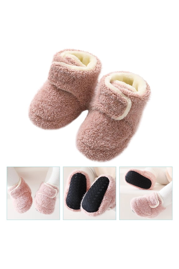1 Pair Infant First Walking Shoes Toddler Shoes Wool Warm Indoor Use