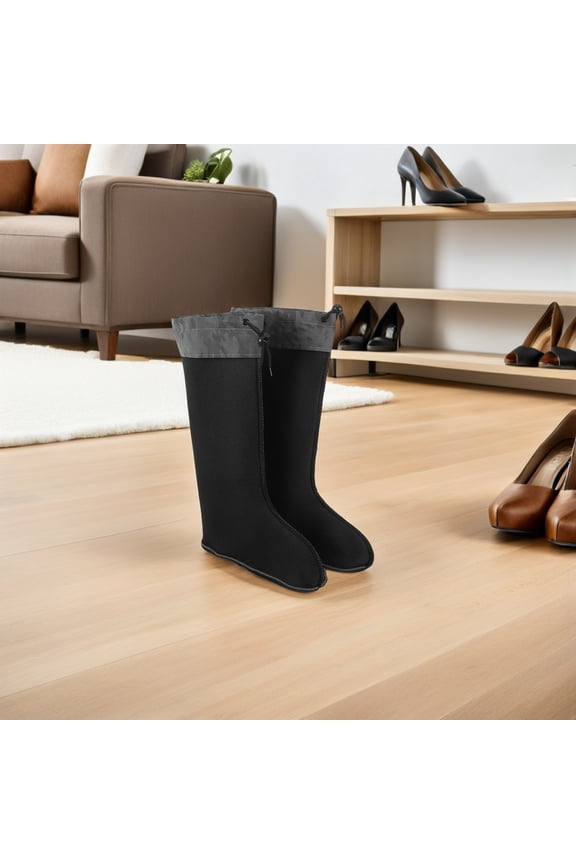 Warm Winter Boot Liners, Black Plush and Eva, Thermal Insulation, Ergonomic Comfort