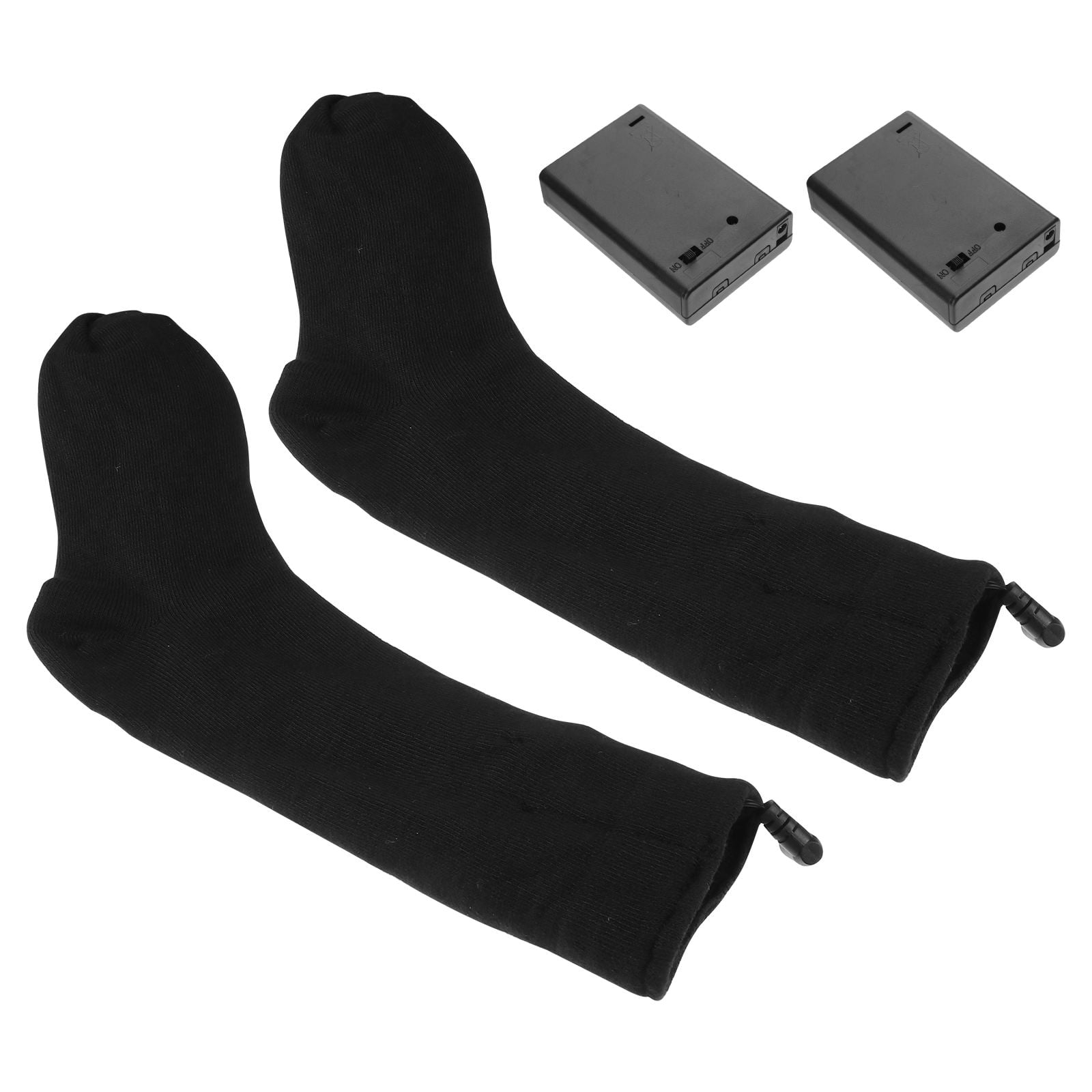 Raindrops 1Pair Winter Warm Socks Electric Battery Heated Knee High Black Socks with Stretchy Comfortable Fit