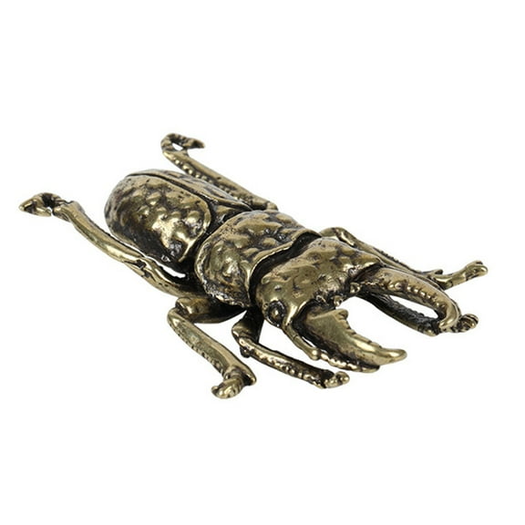 Raindrops Creative Golden Brass Beetle Model Figurine for Elegant Desktop Decor 1Pc