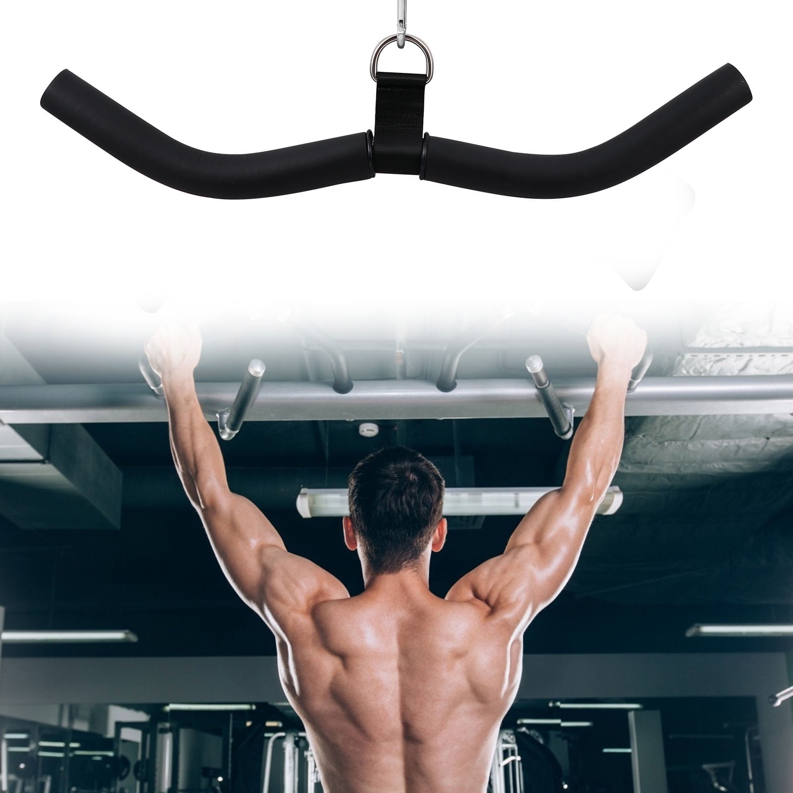 Raindrops Steel Bicep Pull Bar with Ergonomic Grip for Home Workout and Muscle Strength Training - 1 Piece