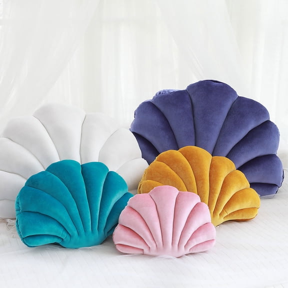 FOMIYES Plush Shell Shaped Throw Pillow with Soft PP Cotton Back Cushion for Cozy Home Sofa Decor