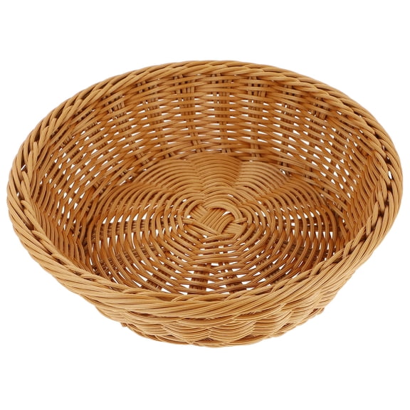 Raindrops 1Pc Brown Rattan-Like Fruit Basket for Food Serving and Kitchen Organization