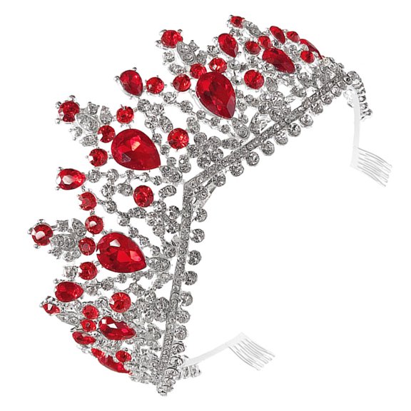 Raindrops 1Pc Chic Red Wedding Headdress with Stable Alloy Material for Bridal Use